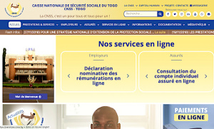 Togo : la Caisse Nationale de S&eacute;curit&eacute; Sociale r&eacute;nove son portail web et digitalise ses prestations
