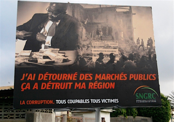 Photo : une campagne anti-corruption en Côte d’Ivoire. 