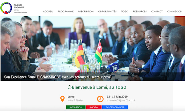 Forum économique Togo-UE : l’appel à projets bancables est lancé via le portail dédié : forumtogo-ue.tg