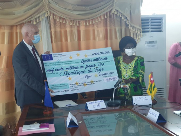 Appui budgétaire : l’UE décaisse 4,9 milliards FCFA en faveur du Togo