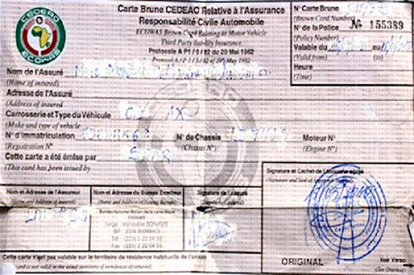 Assurance: le Togo rend obligatoire la carte Brune CEDEAO